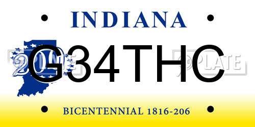 G34THC Indiana License Plate