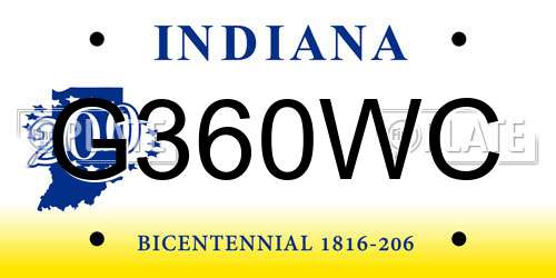 G360WC Indiana License Plate