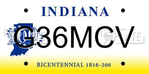 G36MCV Indiana License Plate
