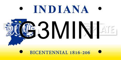 G3MINI Indiana License Plate