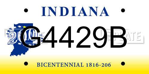 G4429B Indiana License Plate