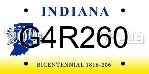 G4R260 Indiana License Plate