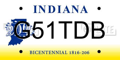 G51TDB Indiana License Plate