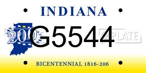 G5544 Indiana License Plate