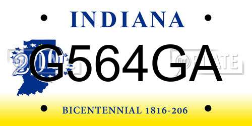 G564GA Indiana License Plate