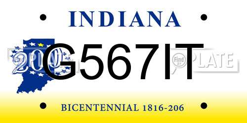 G567IT Indiana License Plate