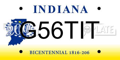 G56TIT Indiana License Plate