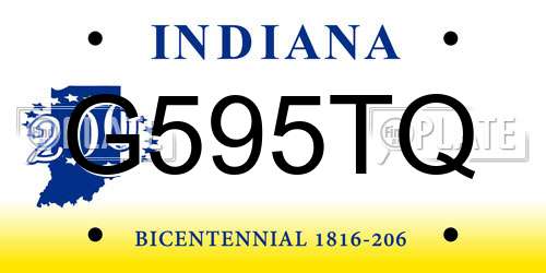 G595TQ Indiana License Plate