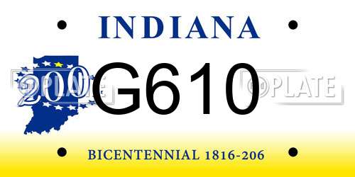G610 Indiana License Plate