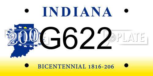 G622 Indiana License Plate