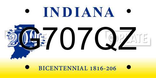 G707QZ Indiana License Plate