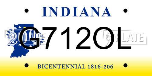 G712OL Indiana License Plate
