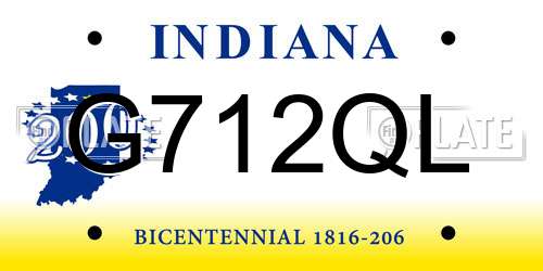 G712QL Indiana License Plate