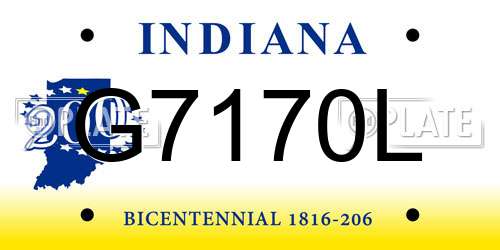 G7170L Indiana License Plate