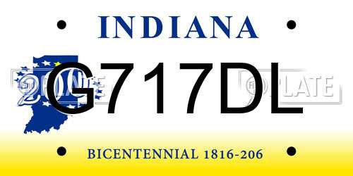 G717DL Indiana License Plate