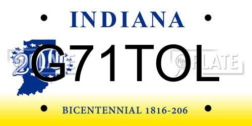 G71TOL Indiana License Plate