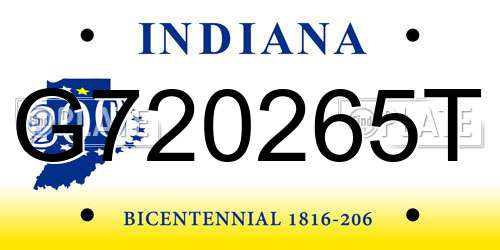 G720265T Indiana License Plate