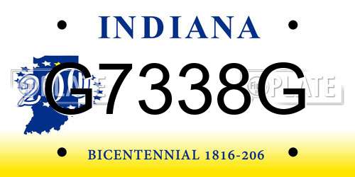 G7338G Indiana License Plate