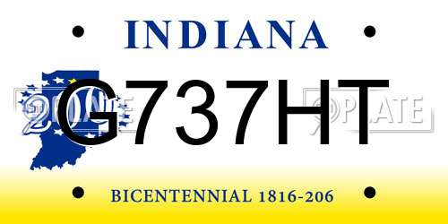 G737HT Indiana License Plate