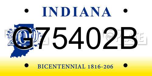 G75402B Indiana License Plate