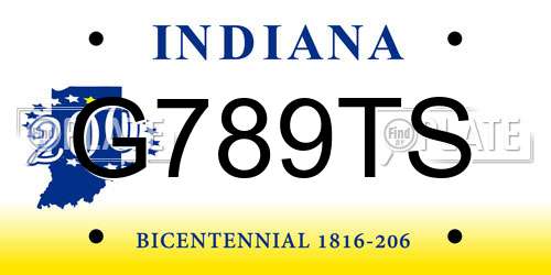 G789TS Indiana License Plate