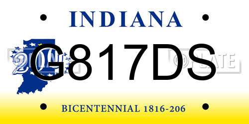 G817DS Indiana License Plate