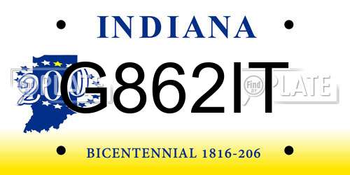 G862IT Indiana License Plate