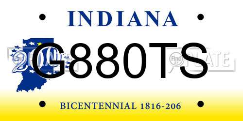 G880TS Indiana License Plate