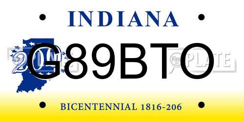 G89BTO Indiana License Plate