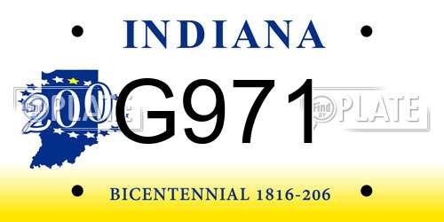 G971 Indiana License Plate