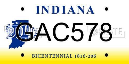 GAC578 Indiana License Plate