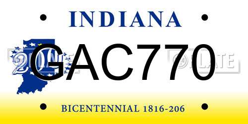 GAC770 Indiana License Plate