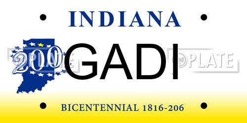 GADI Indiana License Plate