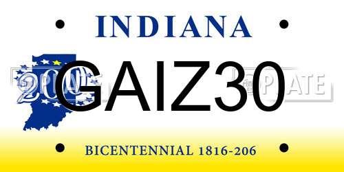 GAIZ30 Indiana License Plate