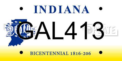 GAL413 Indiana License Plate