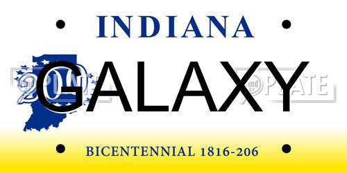 GALAXY Indiana License Plate