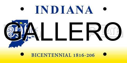 GALLERO Indiana License Plate