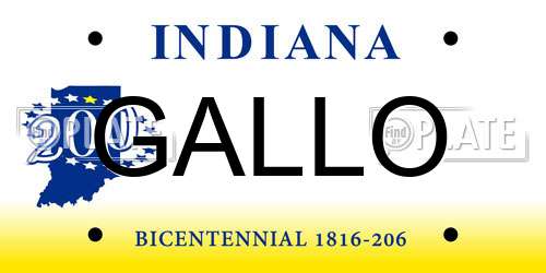 GALLO Indiana License Plate