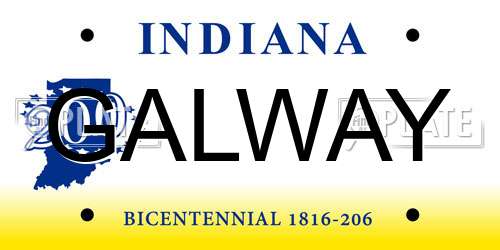 GALWAY Indiana License Plate