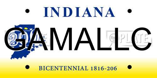 GAMALLC Indiana License Plate
