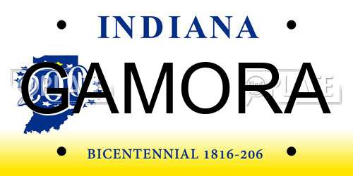 GAMORA Indiana License Plate