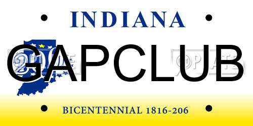 GAPCLUB Indiana License Plate