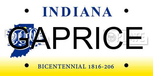 GAPRICE Indiana License Plate