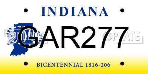 GAR277 Indiana License Plate