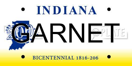 GARNET Indiana License Plate