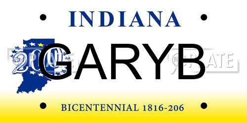 GARYB Indiana License Plate