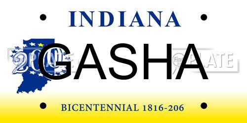 GASHA Indiana License Plate