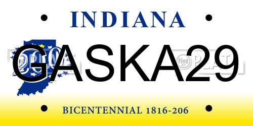 GASKA29 Indiana License Plate