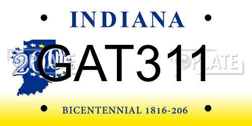 GAT311 Indiana License Plate