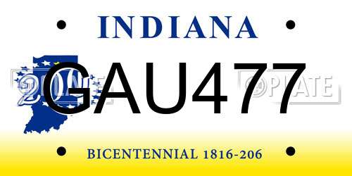 GAU477 Indiana License Plate